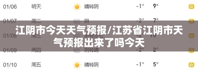 江阴市今天天气预报/江苏省江阴市天气预报出来了吗今天 江阴市今天天气预报/江苏省江阴市天气预报出来了吗今天