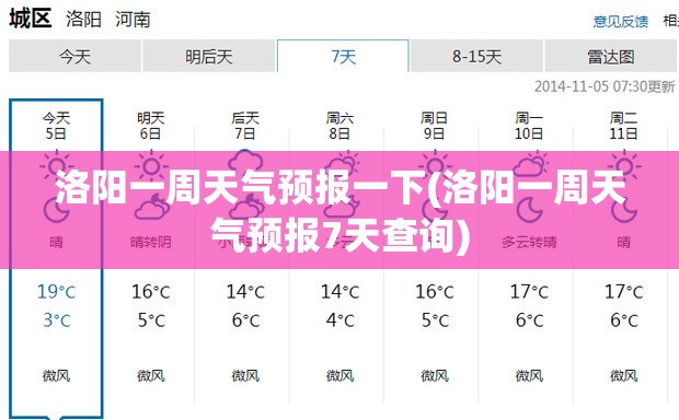 洛阳一周天气预报一下(洛阳一周天气预报7天查询)