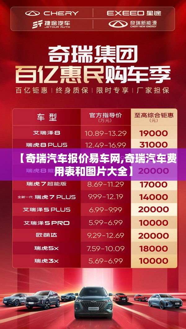 【奇瑞汽车报价易车网,奇瑞汽车费用表和图片大全】 【奇瑞汽车报价易车网,奇瑞汽车费用表和图片大全】