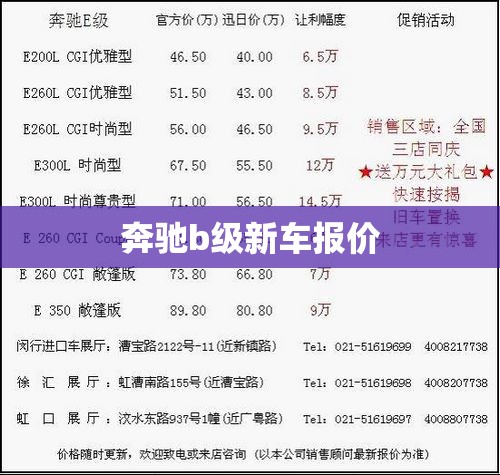 奔驰b级新车报价(奔驰b级新车报价及图片)