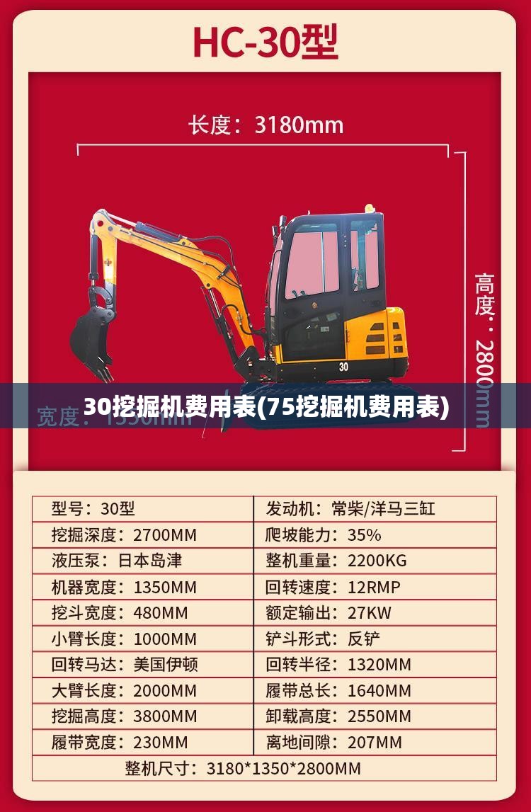 30挖掘机费用表(75挖掘机费用表) 30挖掘机费用表(75挖掘机费用表)