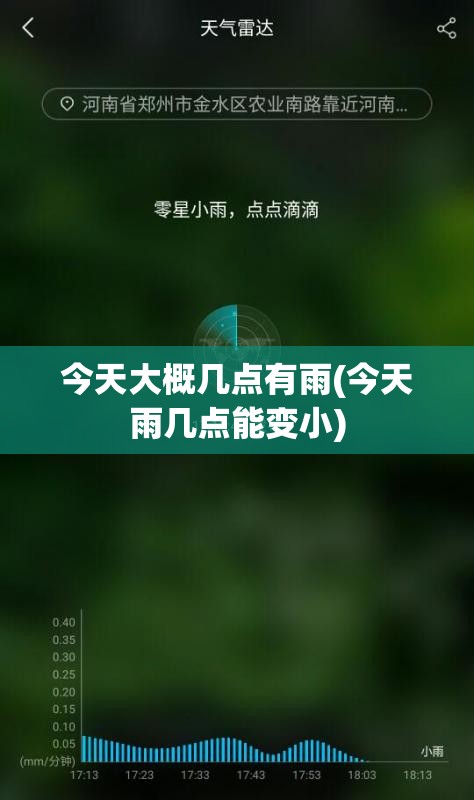 今天大概几点有雨(今天雨几点能变小)
