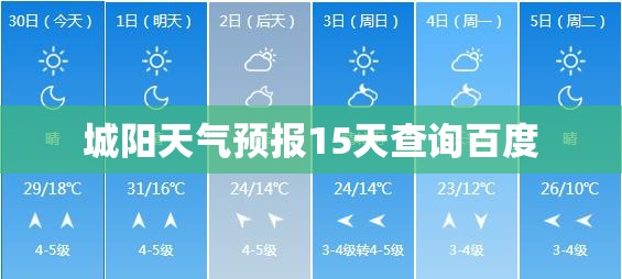 城阳天气预报15天查询百度/城阳天气预报15天查询结果