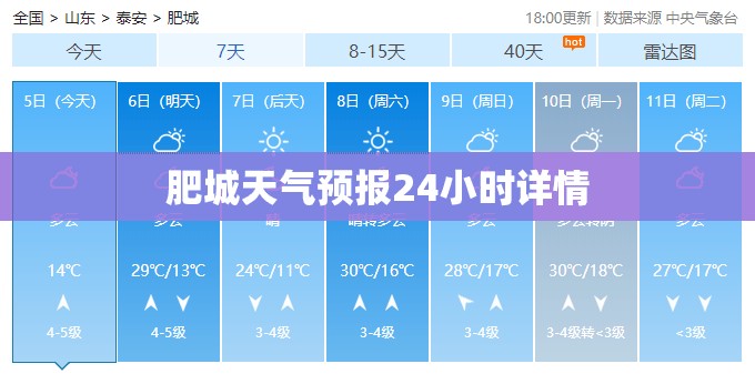 肥城天气预报24小时详情/肥城天气预报几点几分下雨