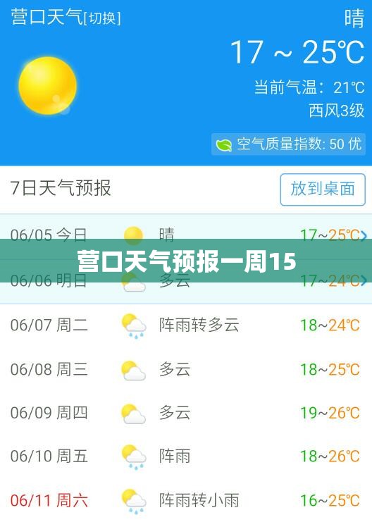 营口天气预报一周15/营口天气预报15天准确一览表查询结果