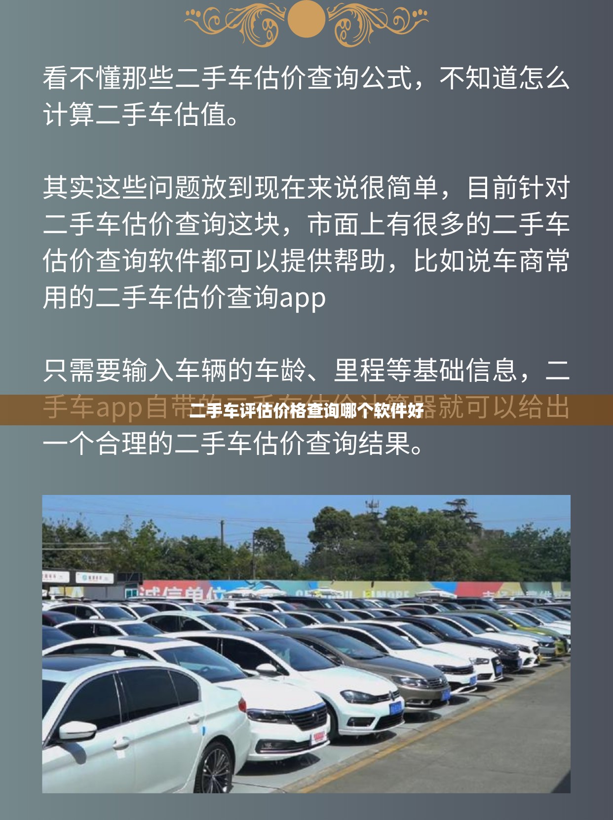 【二手车评估费用查询哪个软件好,评估二手车的软件哪个好】