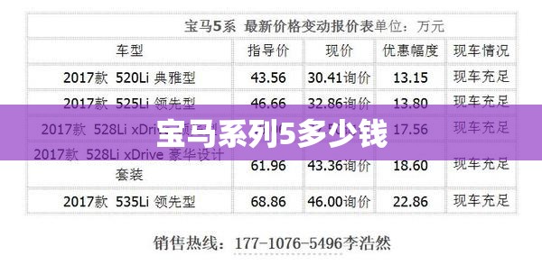 宝马系列5多少钱(宝马5系列费用及图片)