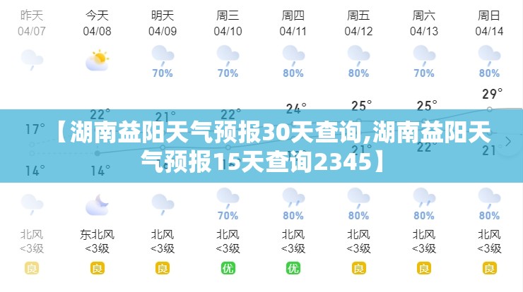 【湖南益阳天气预报30天查询,湖南益阳天气预报15天查询2345】