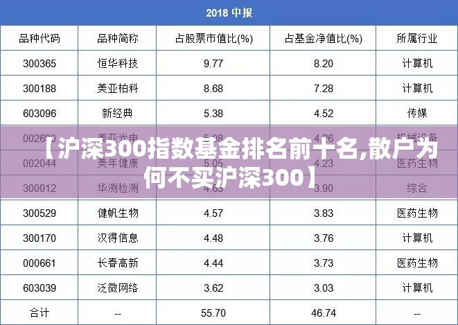 【沪深300指数基金排名前十名,散户为何不买沪深300】