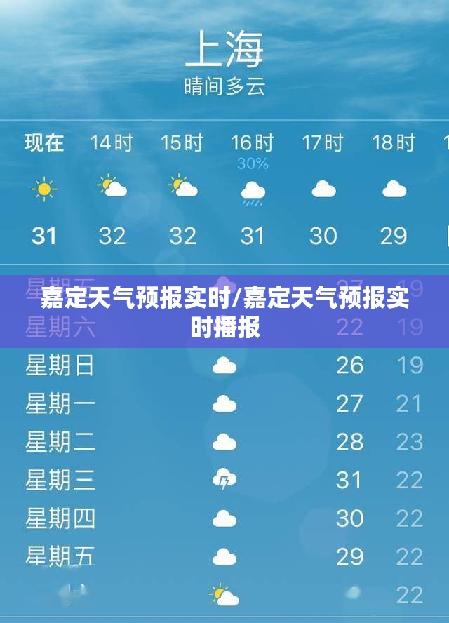 嘉定天气预报实时/嘉定天气预报实时播报